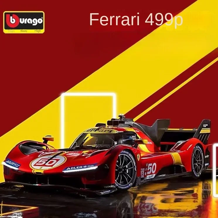 Beigo Limited Edition 1:18 Ferrari 499p simulation model Alloy car model Le Mans Racing number 50