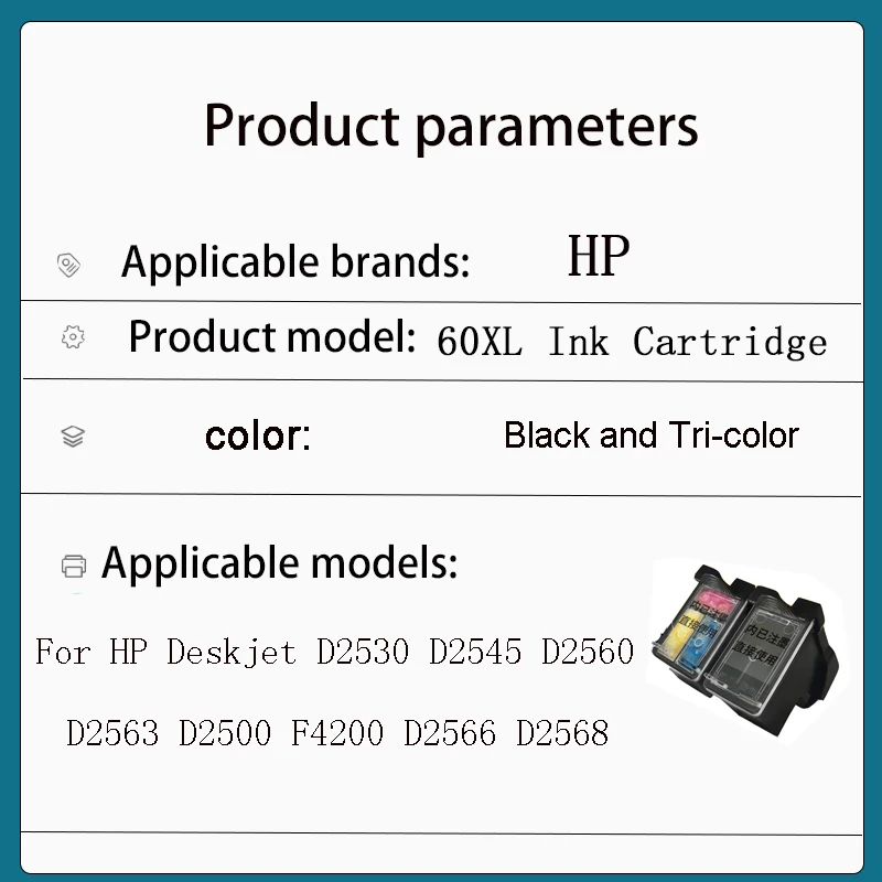 vilaxh Remanufactured For HP 60 60XL Ink Cartridge Black & Color For DeskJet D1660 D2500 D2600 D5560 F2400 F4200 F4400 F4580