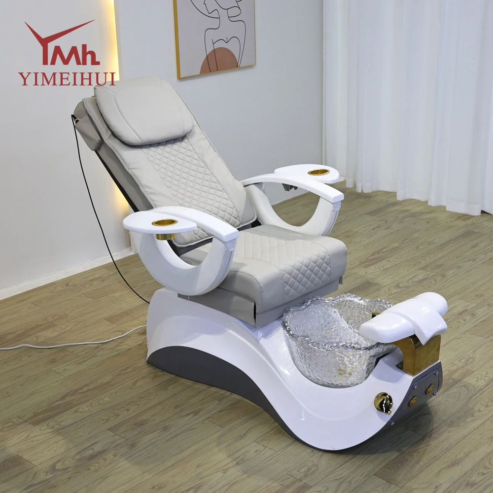 Nail Salon White Massage Pedicure Spa Chair Pipeless Luxury Pedicure foot bath chairs