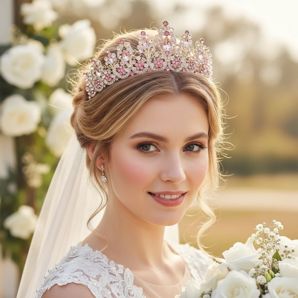 

﻿ Ornate Sparkling Baroque Crystal Crown for Women Luxury Water Drop Gem Bridal Crowns Banquet Wedding Tiaras Princess Diadem