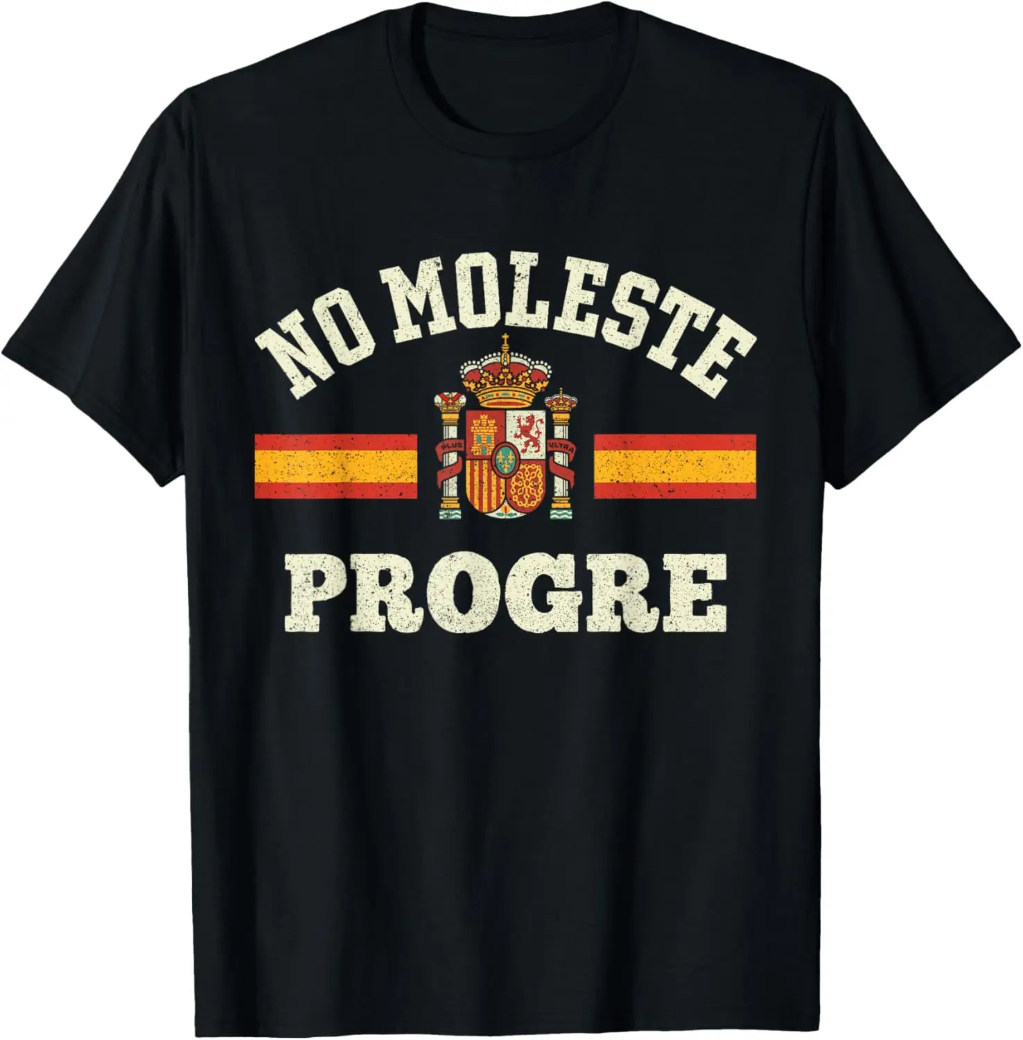 No Moleste Progre España Bandera Escudo Político T-Shirt Short Sleeve Casual 100% Cotton Shirt