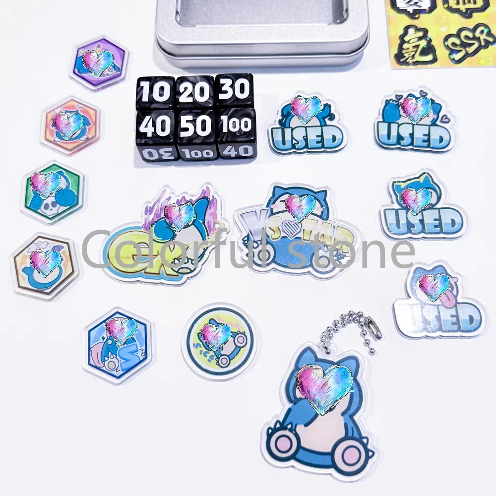 ptcg-ポケモンマッチ-スコアリング-ダメージカウンター-ダメージインジケーター-カビゴン-ダイス-使用済みボード-vstar-ボード-ロールプレイングゲーム-アクリルおもちゃ