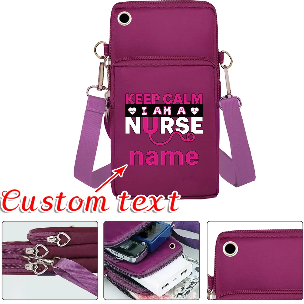 

Персонализированная женская сумка для телефона с именем, простая повседневная сумка через плечо, модная универсальная маленькая сумочка на плечо