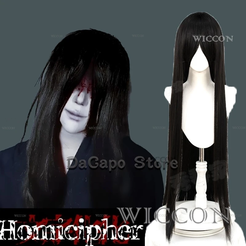 Homicipher Mr. Crawling Mr. Scarletella Scarling Cosplay Clothes Wig Game Black Long Hair Red Shorts Hair Roleplay Halloween Chr