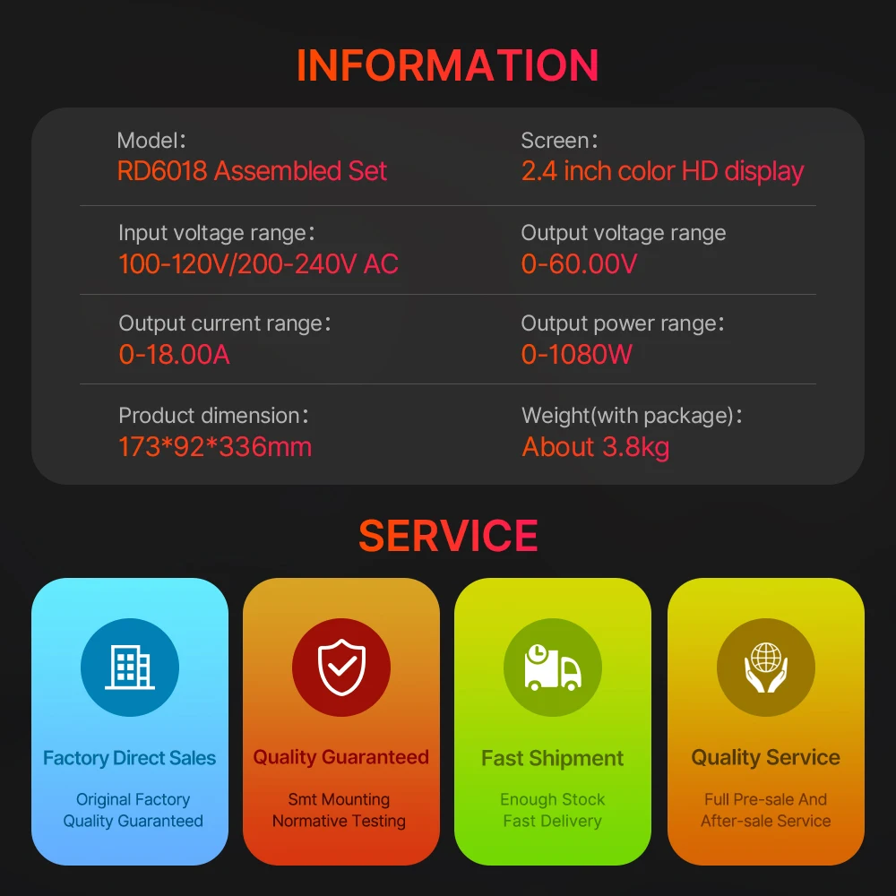 6018 conjunto montado 60v 18a ac para dc controle digital de carregamento de bateria ajustável regulador de fonte de alimentação de bancada de laboratório 1080w