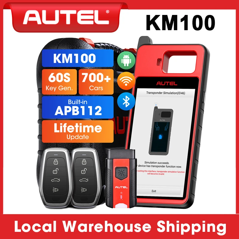 Autel MaxiIM KM100 KM100E Universal Key Generator Kit Lifetime Free Update Key Fob Programmer Immobilizer Tool All Key Lost