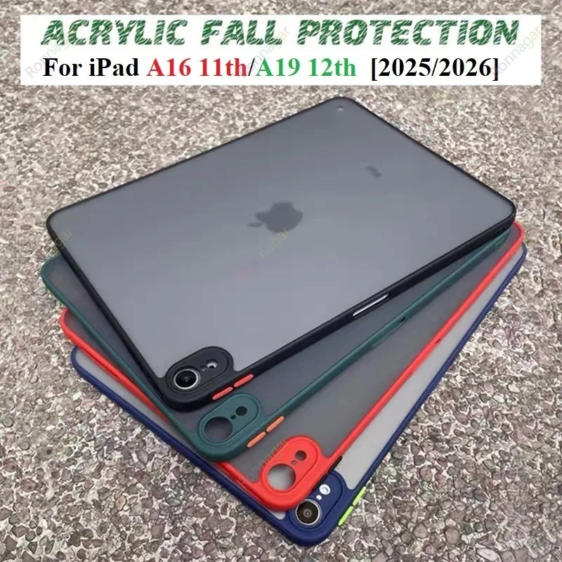 For iPad A16 11th Case iPad 12th A19 10th Air11 13 M4 M3 Air4 5 10.9 10.2 10.5 Matte Transparent Tablet Case Pro11 12.9 13 M5 M4