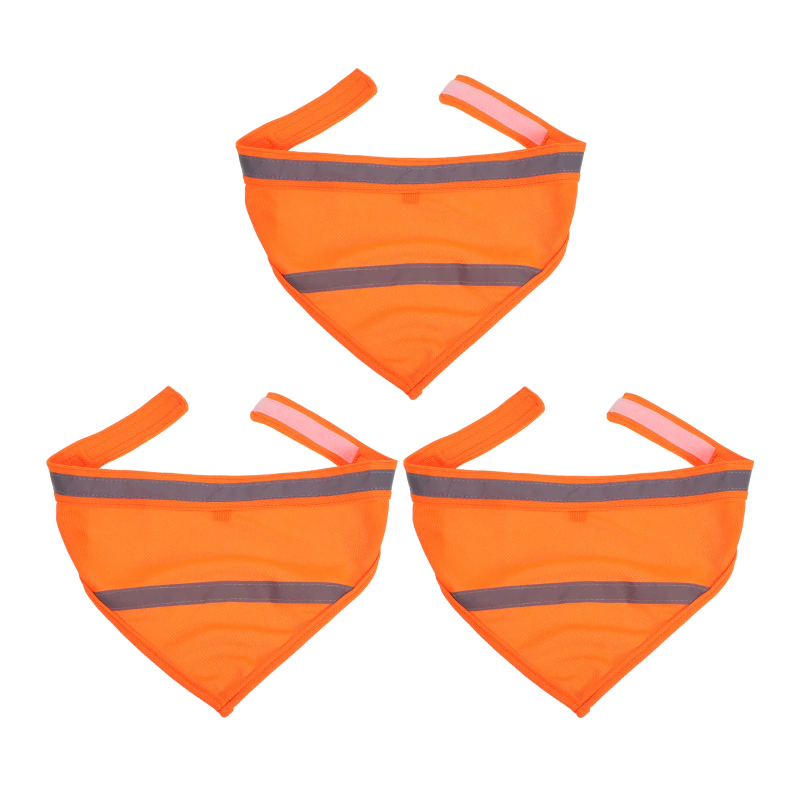 

3Pcs Pet Night Glow Scarf Orange Lightweight Reflective Dog Bandana Collar for Puppy Cat Visibility Walking Travel Accessory