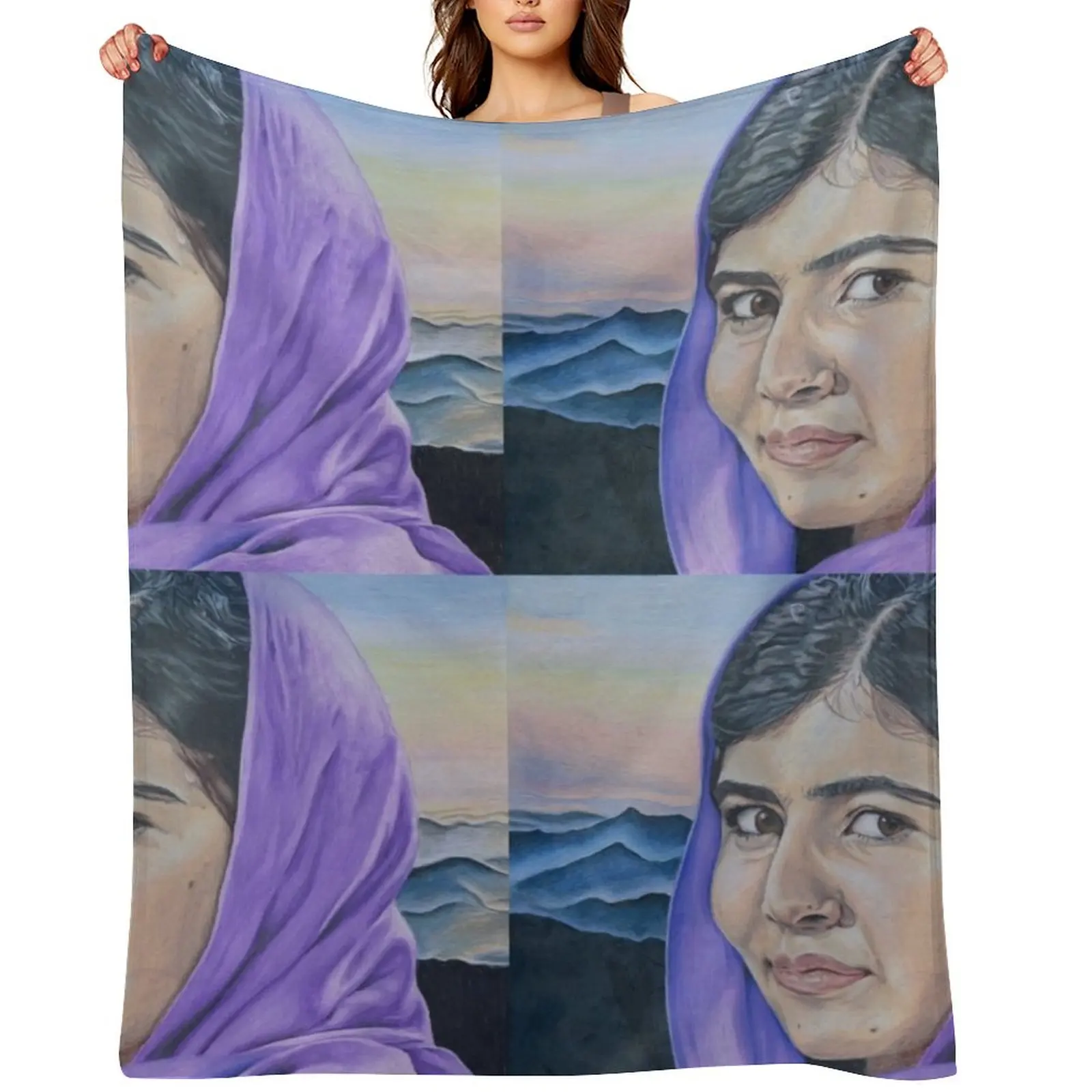 

Malala Throw Blanket anime bed plaid Plaid Polar Blankets