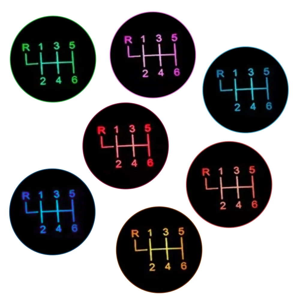 Six-Speed Touch-Activated Illuminated Gear Shift Knob Manual Transmission Vehicles without Button-Activated Shifters