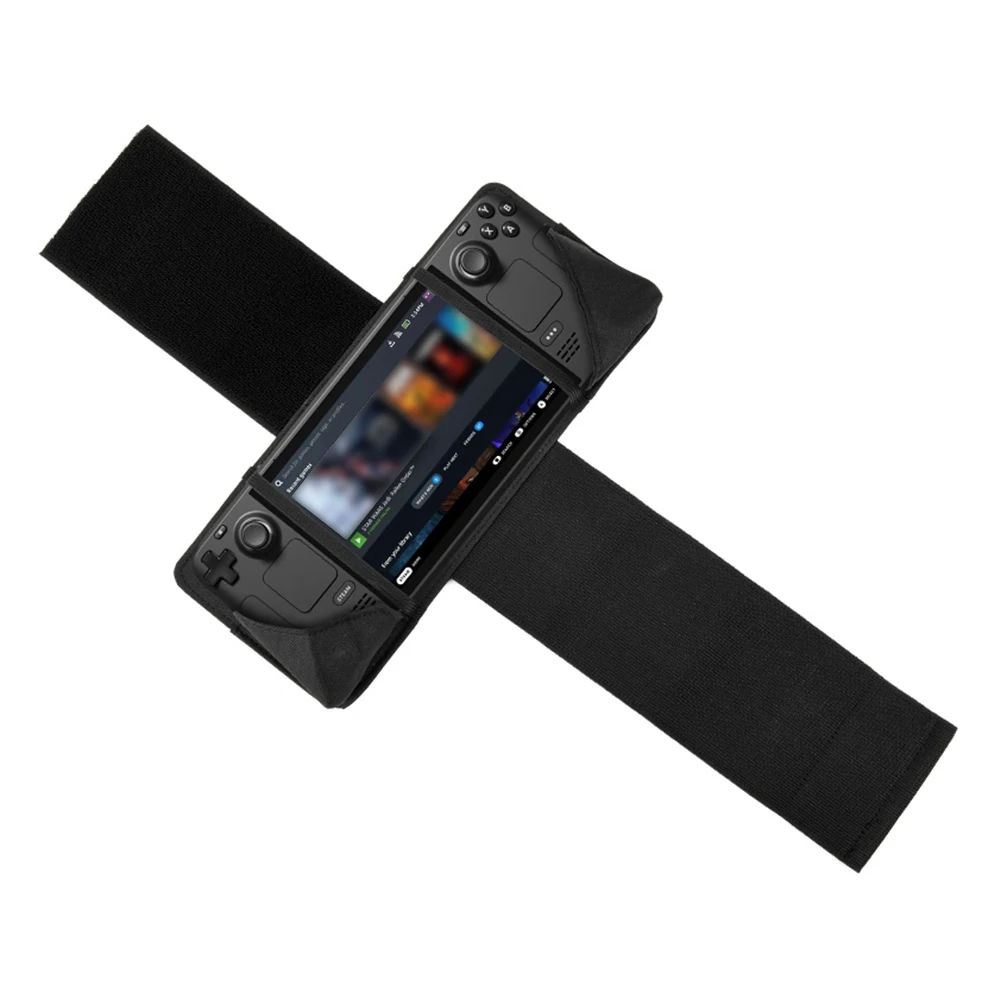 For Steam Deck Game Console Holder with Fixing Strap Car Back Seat Console Rack Nylon Headrest Holder Gaming Accessories 5