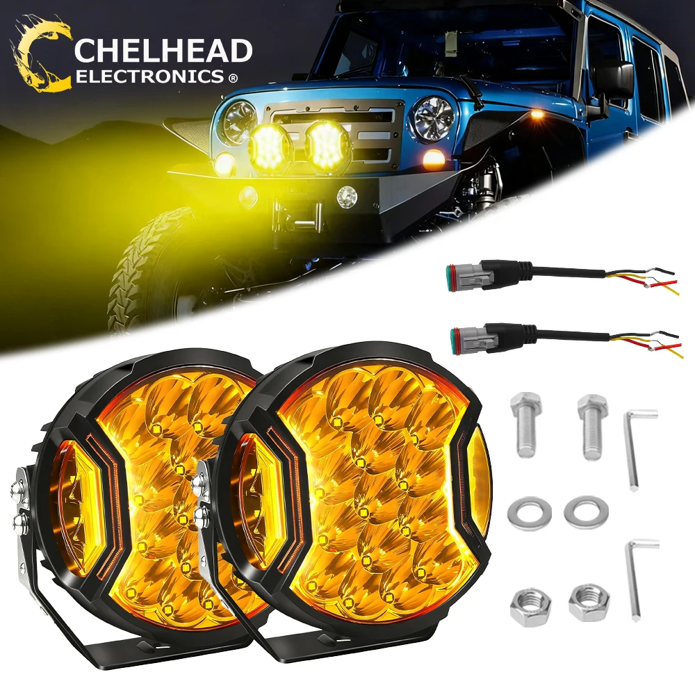 7 inch Side Shooter Led Work Light Round Fog DRL Driving Offroad Lighting 12V 24V for 4x4 Truck Boat Motorcycle ATV UTV SUV