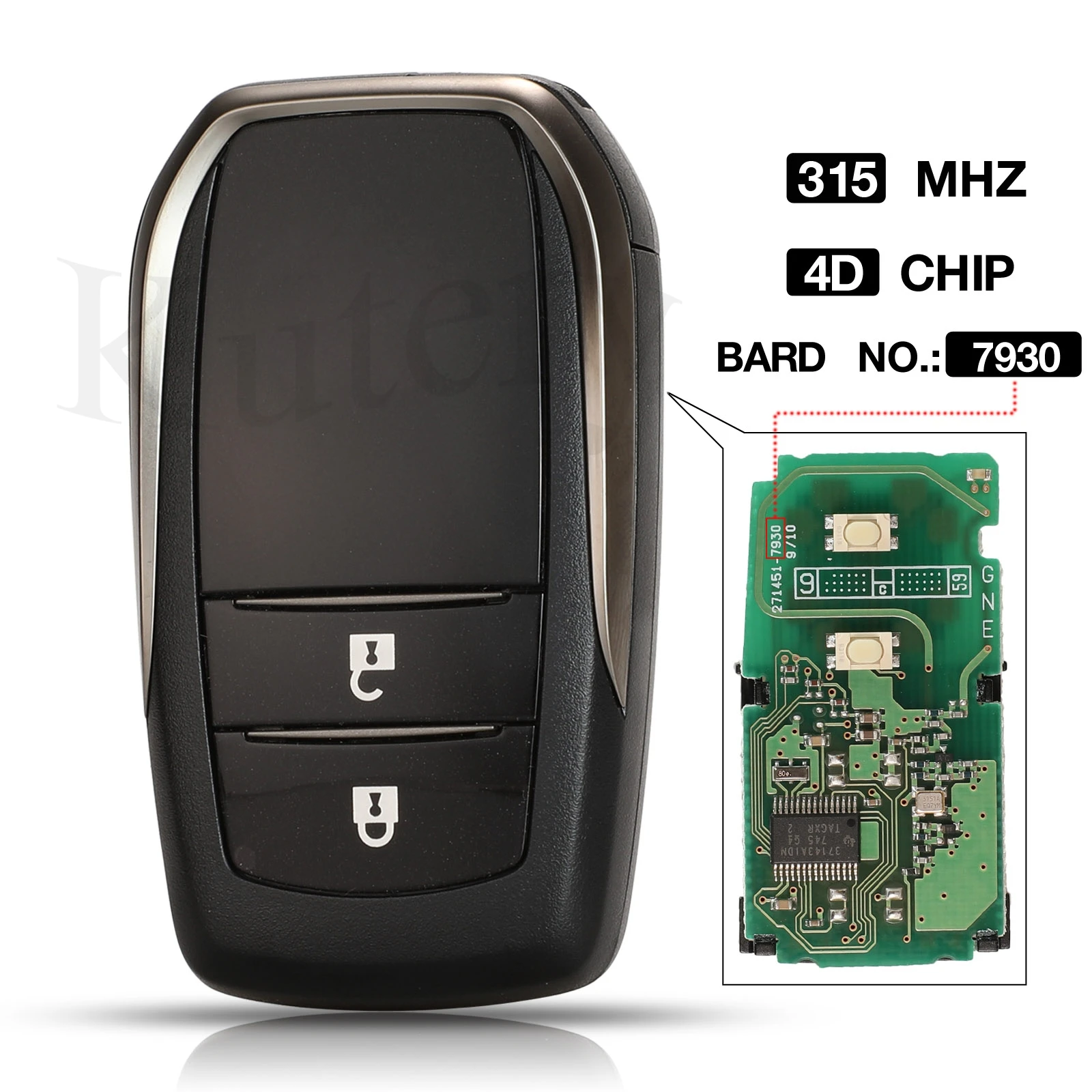 

jingyuqin For Toyota land cruiser prado Key Remote control 8a chip 315mhz 2 Button board number "7930" fit "5290"