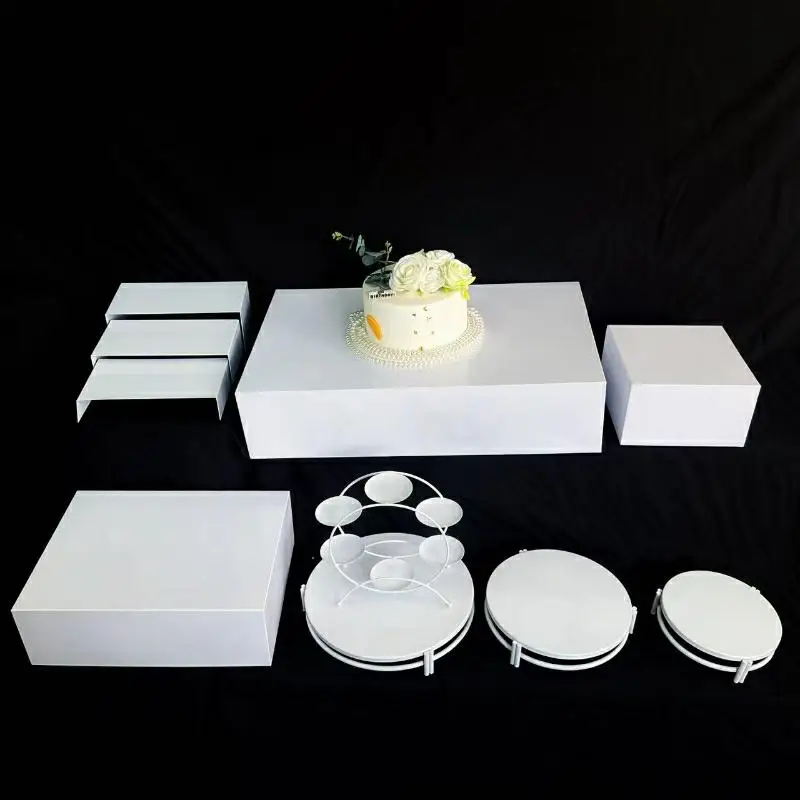 

10pcs Fashion Candy Bar Display Shelf Dessert Table Prop Cake Tray Tea Break Buffet Holder for Wedding Birthday Party Decoration