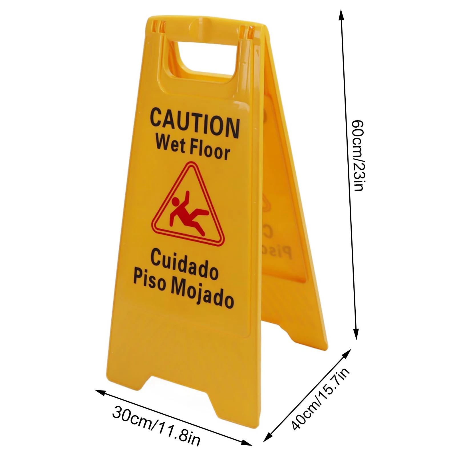 12 قطعة علامة أرضية قابلة للطي علامة أرضية مبللة قابلة للطي إطار تحذير علامة أرضية بلاستيكية على الوجهين للأماكن الداخلية والخارجية #4