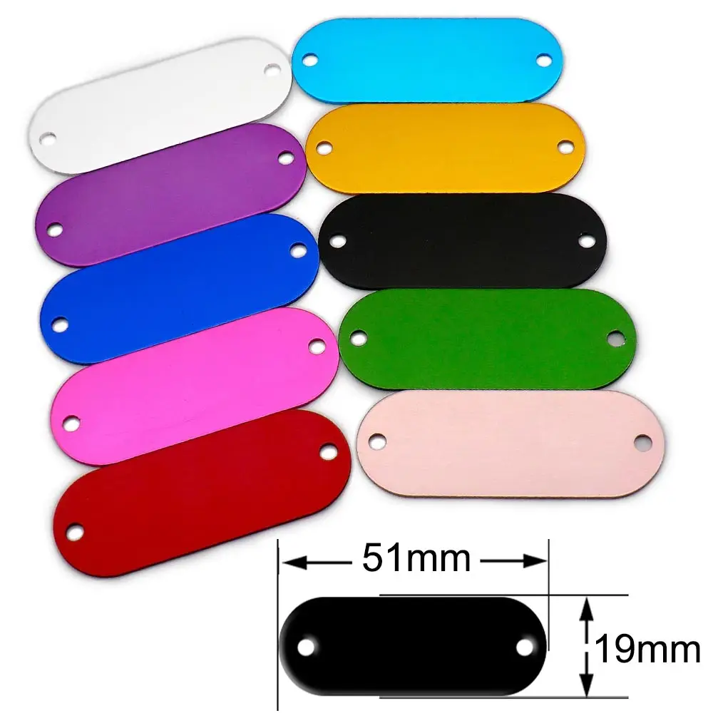KIYUE Mélange Aléatoire 100 Pièces Étiquette ID en Aluminium 9