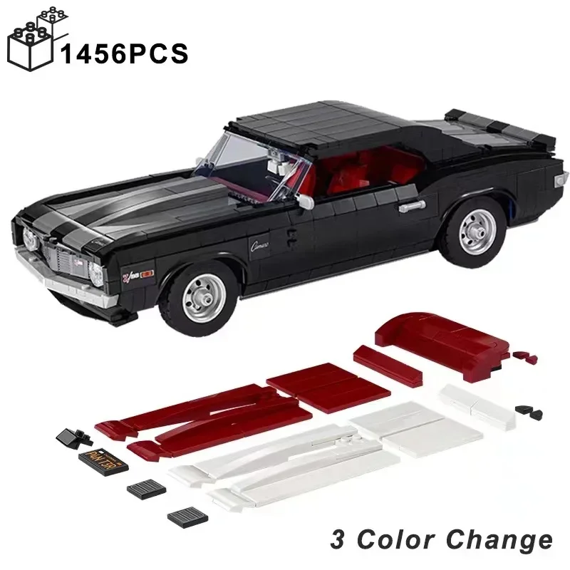 1210pcs New Bricks Chevroleted Corvetted Retro Sport Car Building Blocks Compatible 10304 10321 Toys for Children Gifts