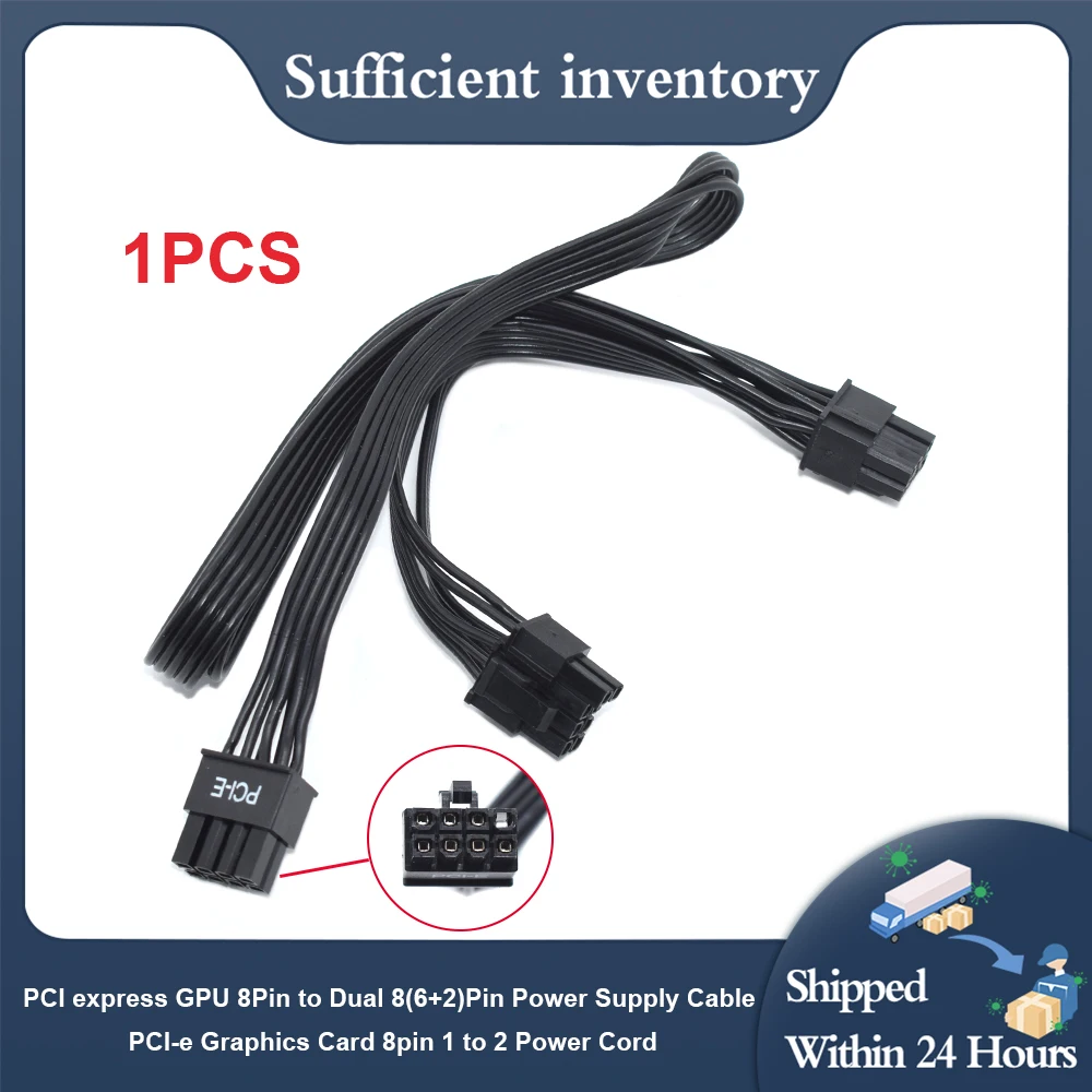 1PCS Netzteil Kabel PCI Express GPU 8Pin zu Dual 8(6+2)Pin PCI-E Grafikkarte 8Pin 1 zu 2 Netzkabel