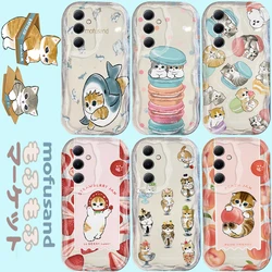 Cartoon Mofusand 3D Wave Case For Samsung A73 A72 A71 A55 A54 A53 A35 A34 A33 A25 A24 A23 A15 A14 A13 A05 A04 A03 4G 5G Cover