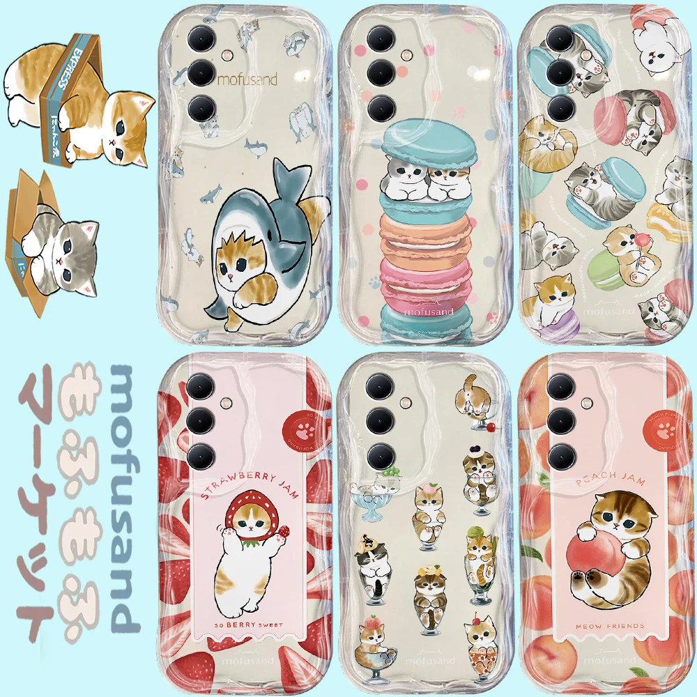 Cute Cartoon Mofusand 3D Wave Phone Case For Samsung Galaxy S24 S22 S23 S21 S20 FE Plus Ultra 4G 5G Soft Silicone Back Cover