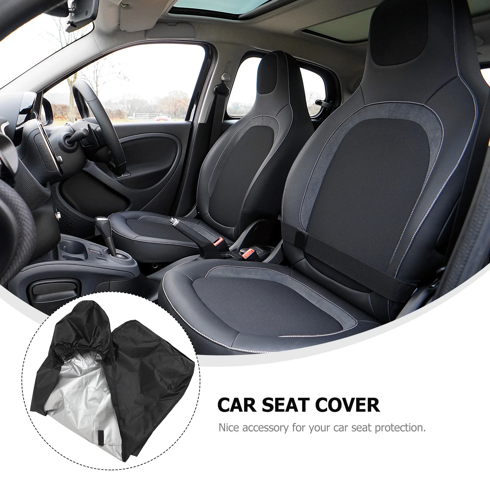 

2 PCS Car Seat Protection Auto Cover Protector Universal Black Premium Material