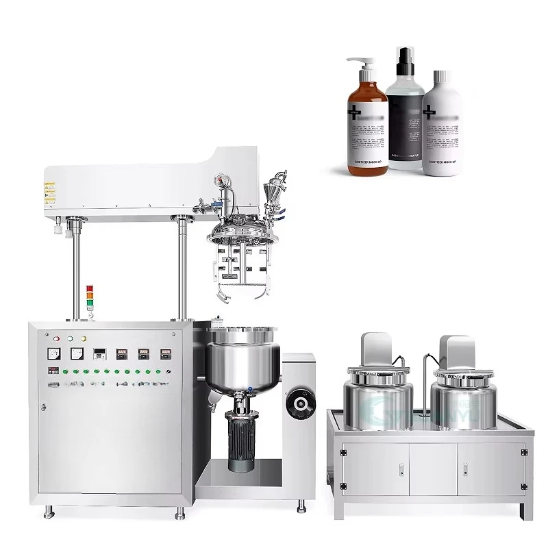 50L Baby Cream Making Machine High Pressure Stationary Vacuum Blending Emulsifying Homogenizer with Heating