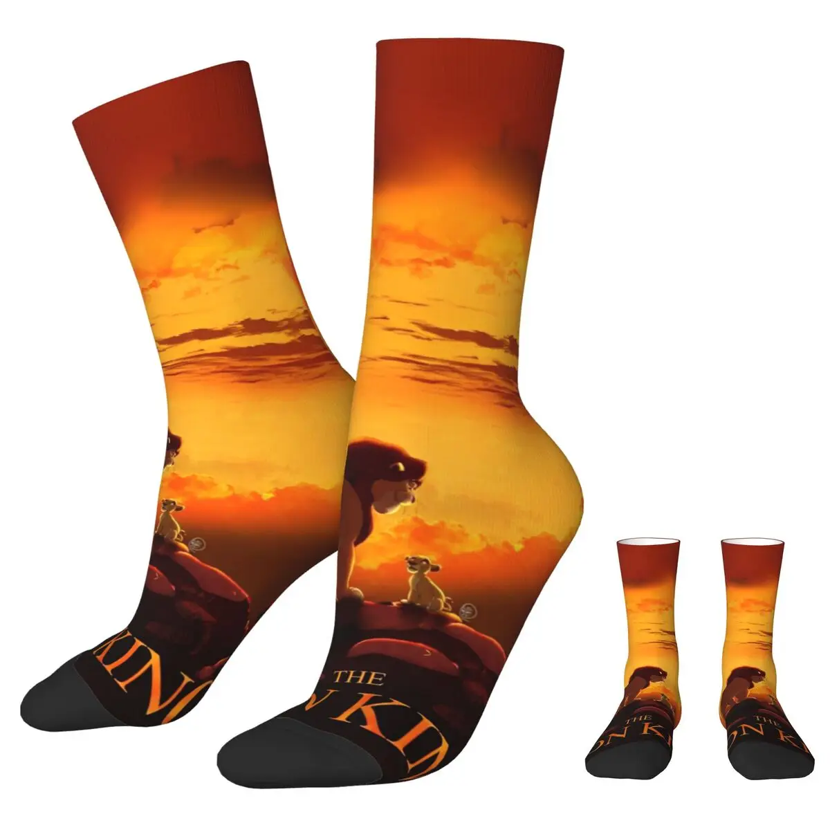 

Lion King Simba Cartoon Sock Happy Funny Men's Socks Novelty Mufasa Dad Father Sport Women Stockings Spring Summer Autumn Winter