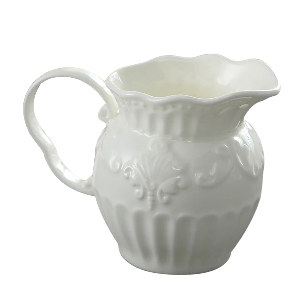 Ceramic Milk Jug Coffee Pot Leakproof Portable Handle Restaurant Kitchenware Dessert Café Bakery Set