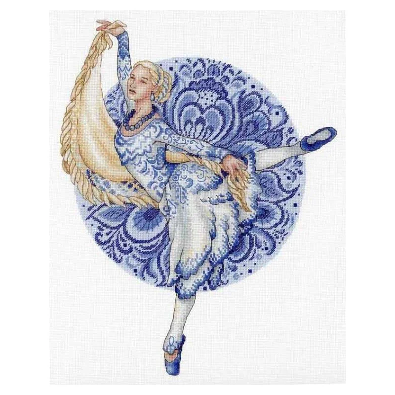 Top Quality Lovely Counted Cross Stitch Kit Russian Tradition Dance Swan dance Lady Woman Girl M.P. Studia HB-667