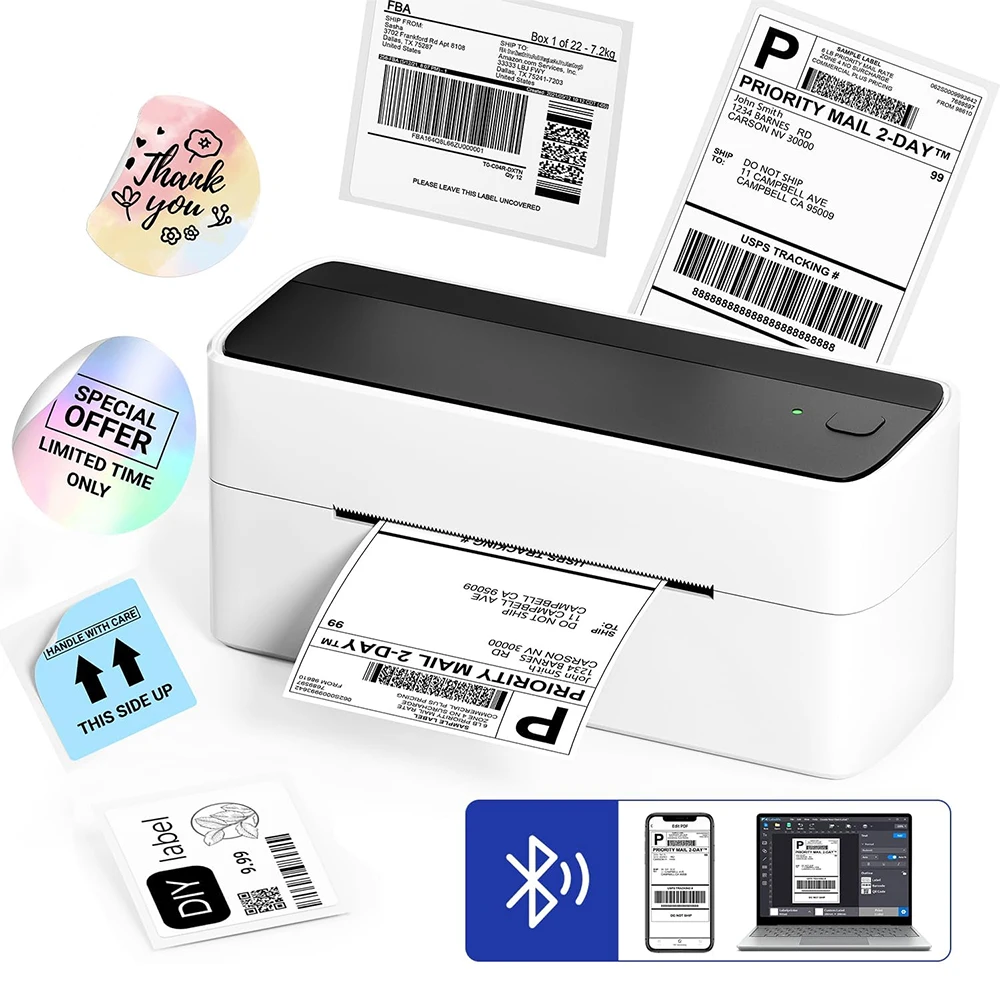 Phomemo 241 Bluetooth Thermal Shipping Label Printer Wireless 4x6 Label Printer for Shipping Package Small Business Wide Used