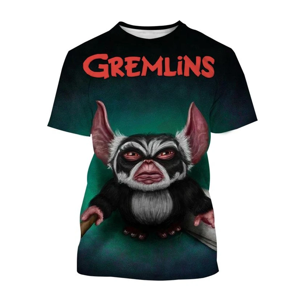 Hot Sale Christmas Horror Movie T-shirts Cartoon Gremlins 3D Print Men/Women Funny Puppet Monster Tee Top Fashion Kids Clothing