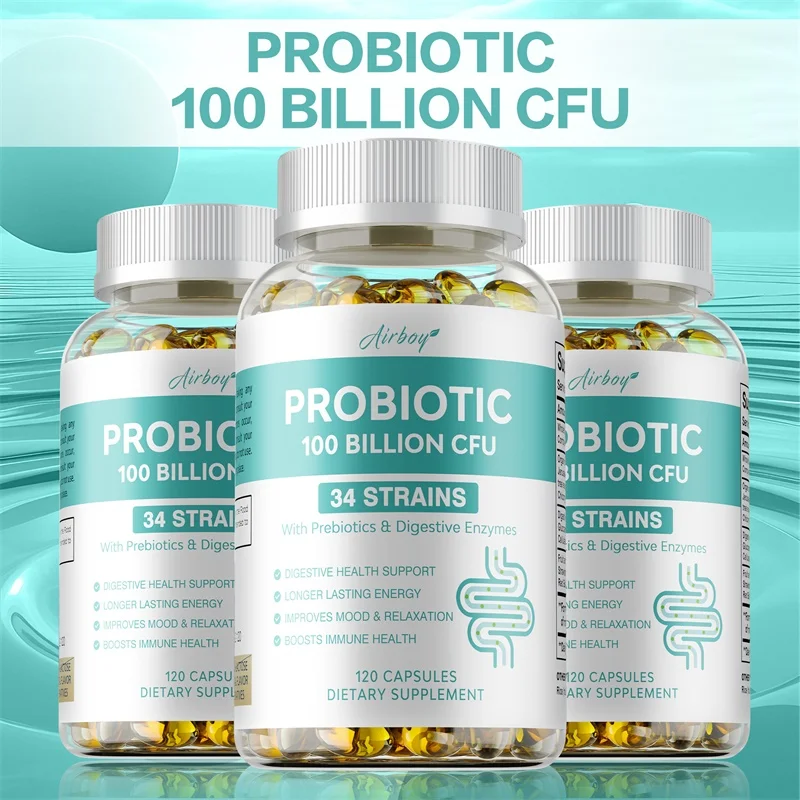 

Probiotics 100 Billion CFU - Supports Intestinal Flora Balance, Promotes Digestion, Nutrient Absorption, and Relieves Flatulence