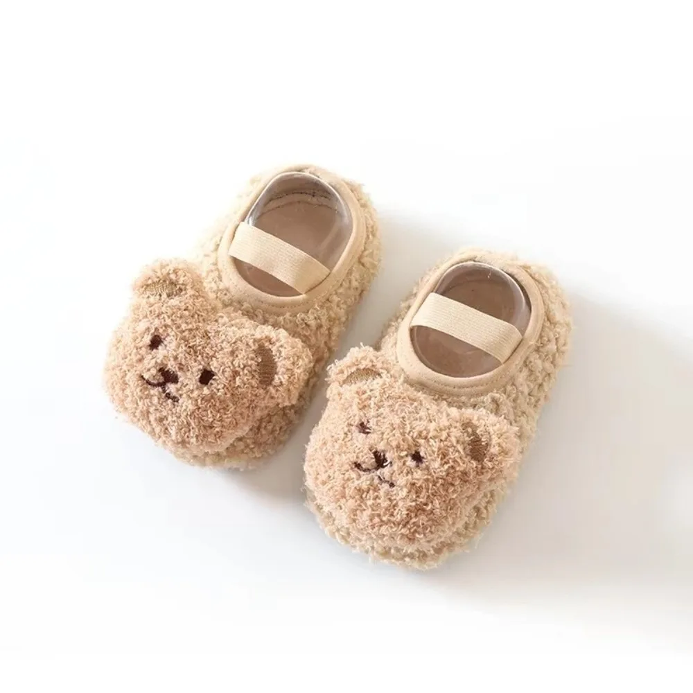 

Winter Warm Baby Slippers Cute Cartoon Bear Soft Infant Floor Socks Newborn Learning Walking Shoes Kids Footwear Baby Boat Sock