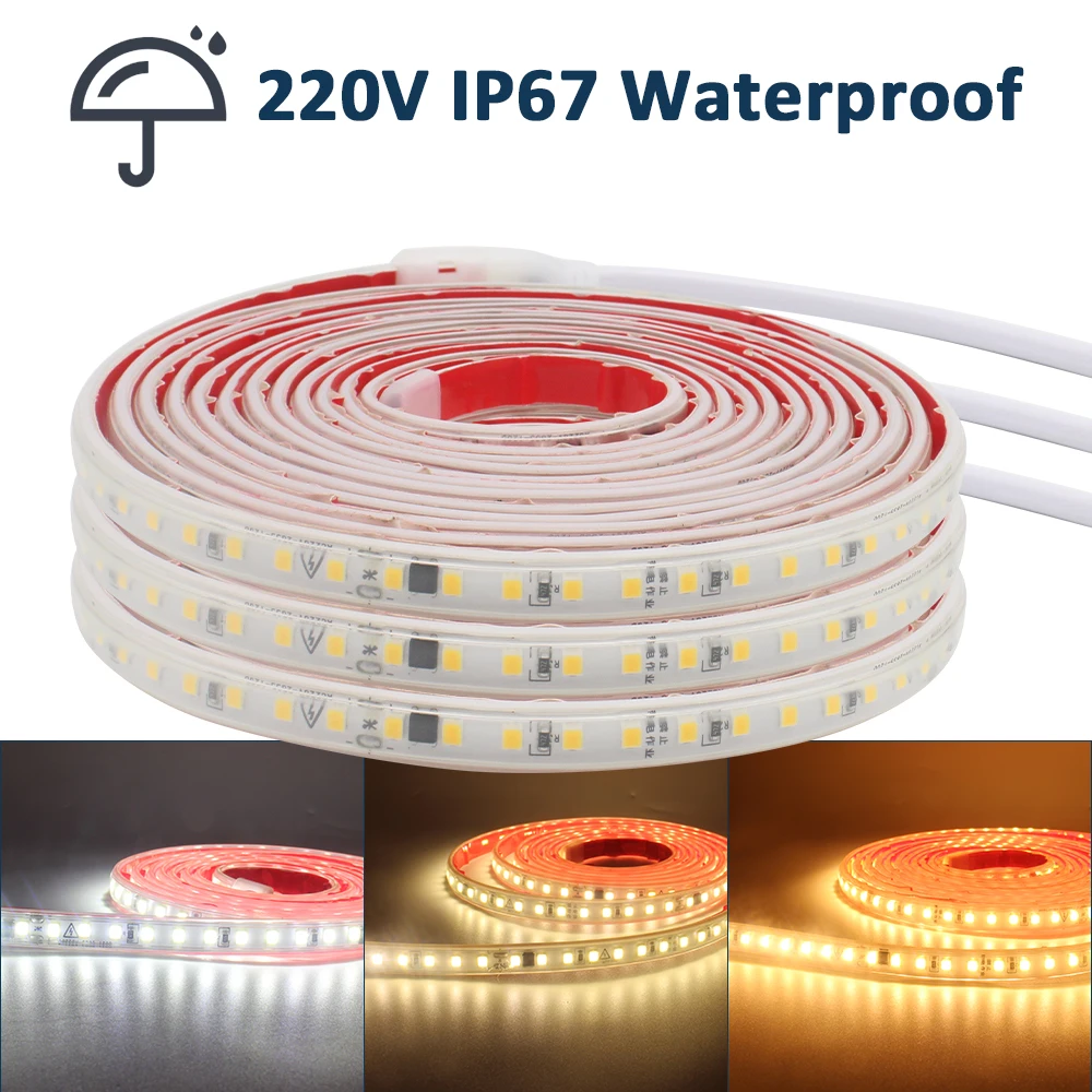 

AC 220V LED Strip Light Waterproof SMD 2835 120LEDs/m 1M 5M 10M 20M 30M Flexible Ribbon Tape Lamp for Home Lighting Decoration