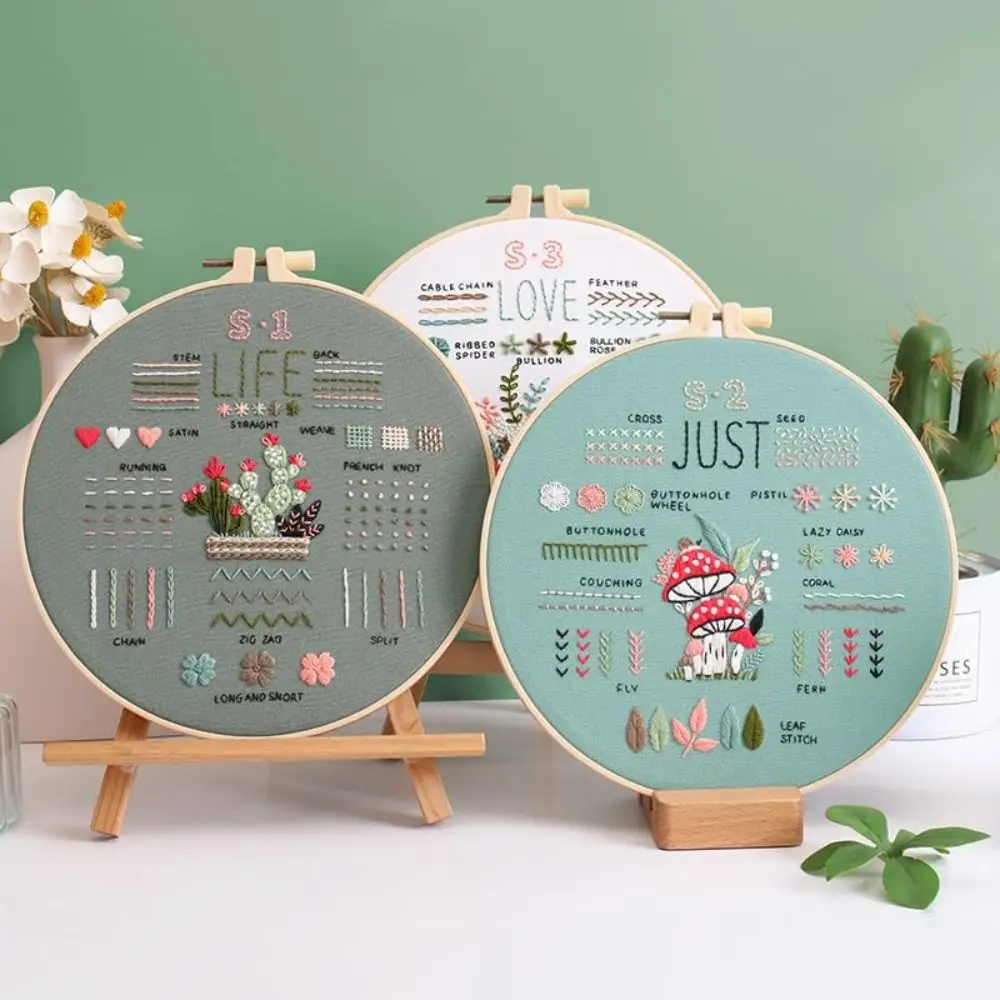 Step by Step Illustrations Embroidery Kit 34 Different Stitches Basic Techniques Embroidery Stitches Practice Kit Easy to Learn
