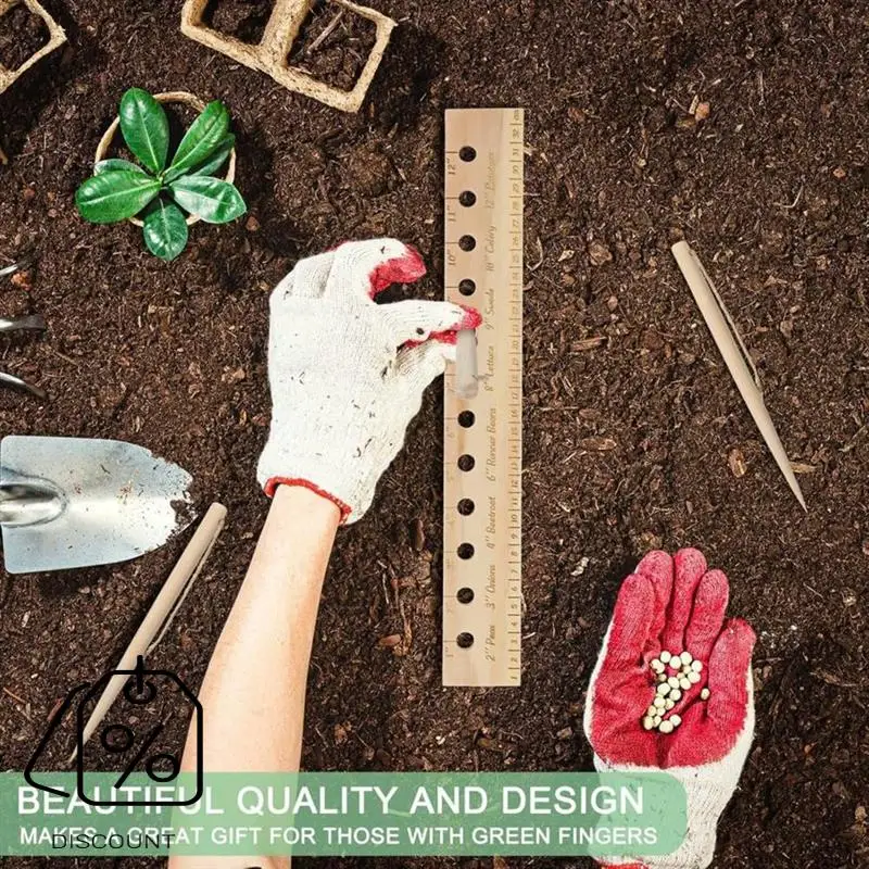 ABJO-Spacer Tool Seeder Planting Ruler Accurate Plant Dibber Spacingtemplate Garden Gardening Tool Forgardens Yard A