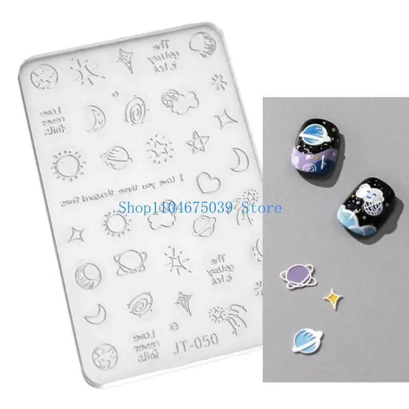 

5asd Silicone Art Mold 3D Flower Stamping Stencils Resin Molds DIY Manicure