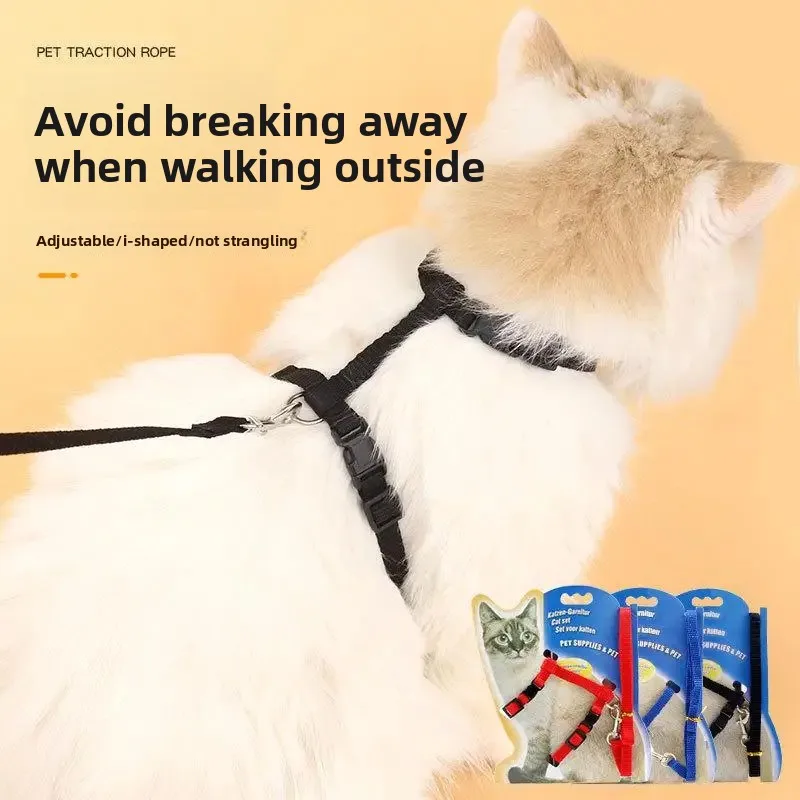 

H-Shaped Cat Leash for Outings Adjustable Vest Rope for Kittens Help Them Break Free From Harnesses and Chains Pet Supplies