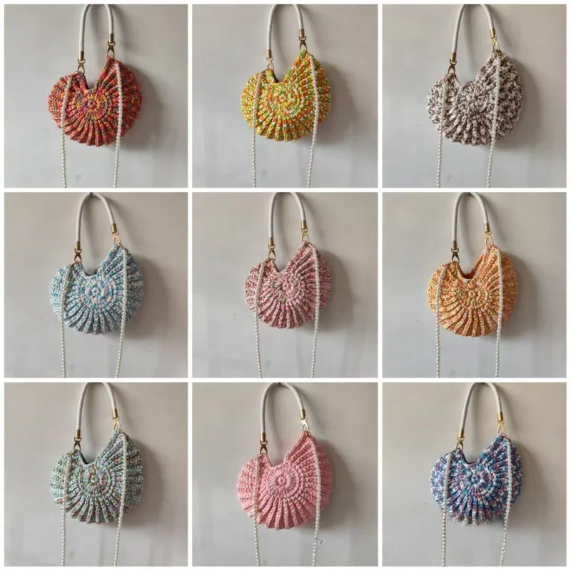 

2025 new handwoven pearl chain candy color fashionable and simple conch shell portable versatile hot-selling
