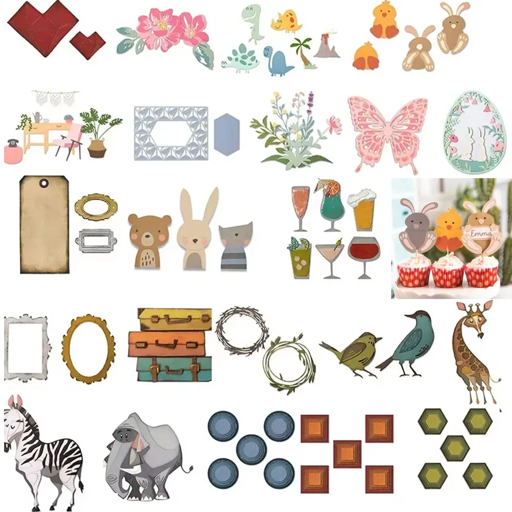 Vögel Zebra Kaninchen Metall Stanzformen für Scrapbooking Handwerk gestanzte Kartenherstellung Prägeschablone Fotoalbum Designs