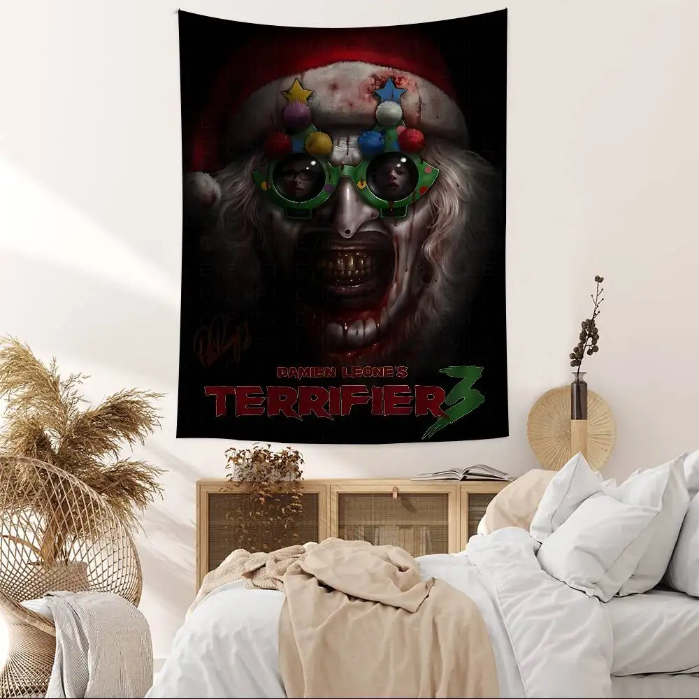 Horror Movie T-Terrifiers Anime Tapestry Hippie Flower Wall Carpets Dorm Decor Cheap Hippie Wall Hanging