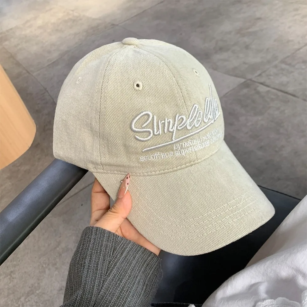 

Sunscreen Embroidered Baseball Cap Lightweight Sport Duck Tongue Hat Versatile Style Small Face Design Sun Shading Hat Outdoor