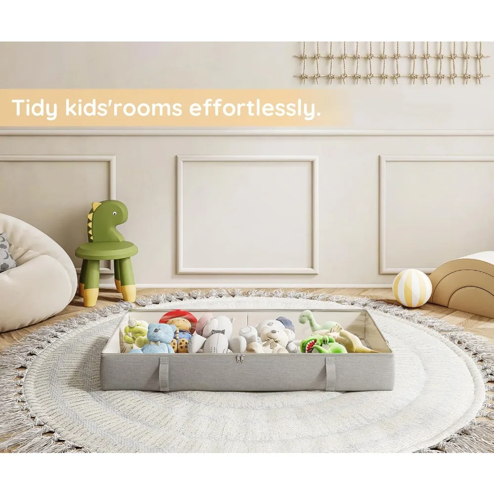 صناديق تخزين مدمجة تحت السرير، بطول 6 بوصات، متينة مع مقابض سهلة الإمساك، منظم ملابس موفر للمساحة