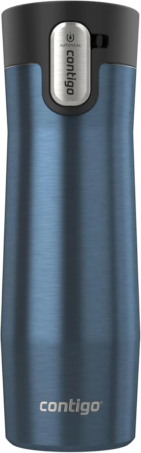 20 oz Skinny Stainless Steel Tumblers, 12-Pack Bulk Vacuum Insulated Double Wall Travel Water Cups with Lids and Straws, Blue Coffee Mugs