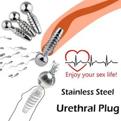 Stainless Steel Metal Penis Plug Male Masturbators Hollowout Spiral Urethral Sounding Dilator Stimulators Adult Sex Toys for Men