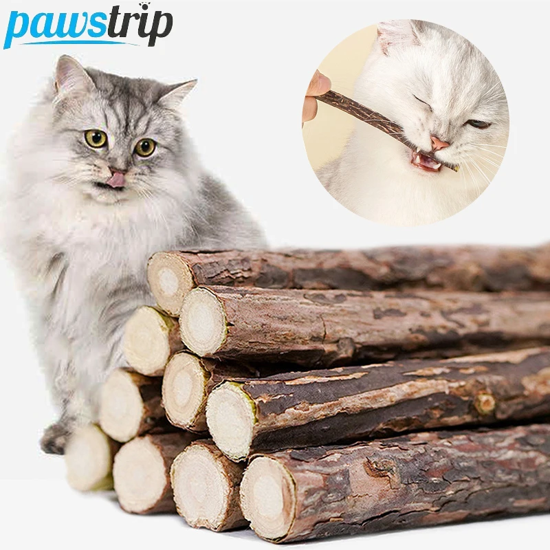 10pcs/lot Cat Toys Natural Cat Catnip Toy Pet Silvervine Sticks for Cats Kitten Teeth Cleaning Sticks Pet Chew Toys