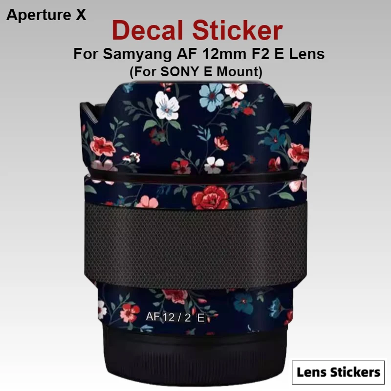 For Samyang AF 12mm F2 E for SONY E Mount Lens Sticker Protective Skin Decal Film Anti-Scratch Protector Coat AF12 F\2E