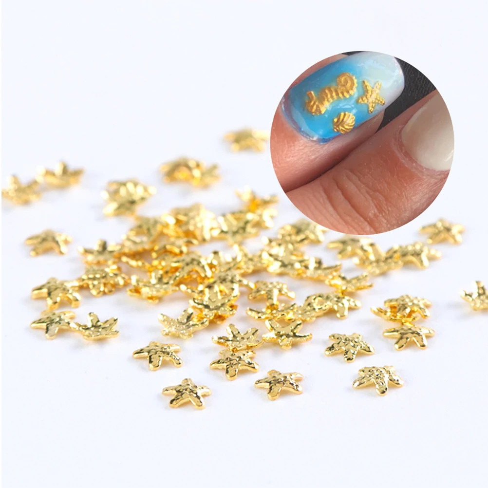 

Metal Nail Art Decals Glitter Gold Mirror Effect Alloy Gems Decorations Elegant Studs Craft Projects Nail Stickers Charm