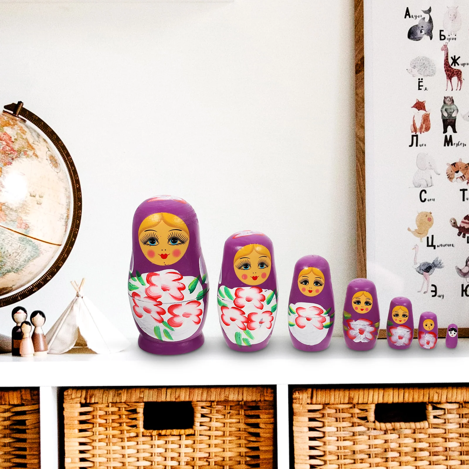 7-laags Matryoshka Russische poppen voor kinderen Kids Ornament Craft Kit Baby handgemaakt nestbaar houten speelgoed