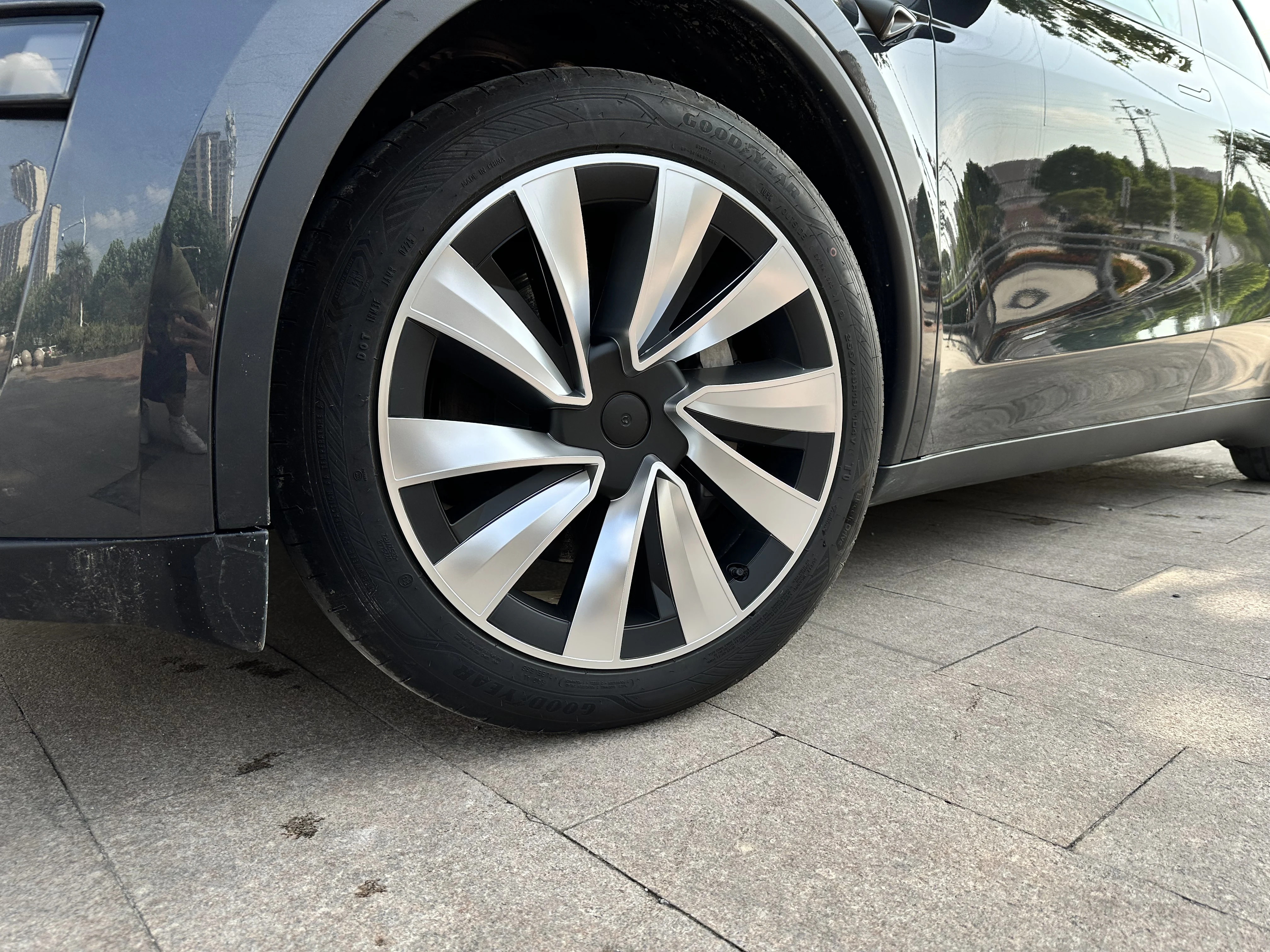 4er-Set Radkappen für Tesla Model Y Juniper 2025 2026 19 Zoll Ersatz-Radkappen Auto-Radnabenkappen Vollfelgen-Autozubehör – Detail 6